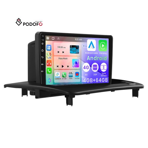 Podofo 9” Android Car Radio Frame 4+64G Wireless Carplay Android Auto for Volvo S40/C30/C70 2006-2012 Autoradio GPS WIFI OEM